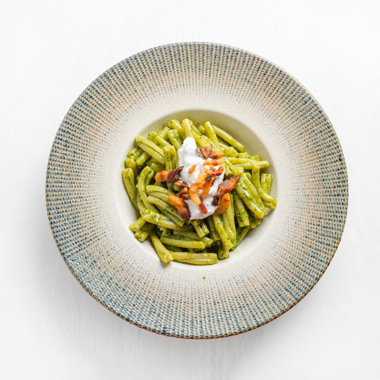 Casarecce with Pesto & Pancetta